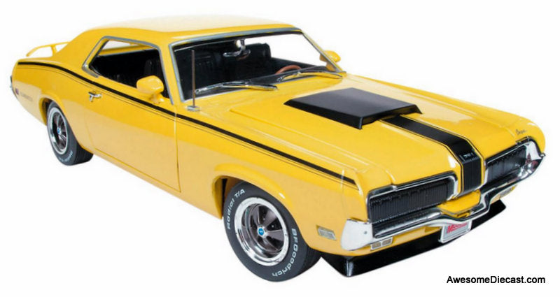 1970 Mercury Cougar Eliminator, Yellow 1:18 Diecast Model Car by Auto World