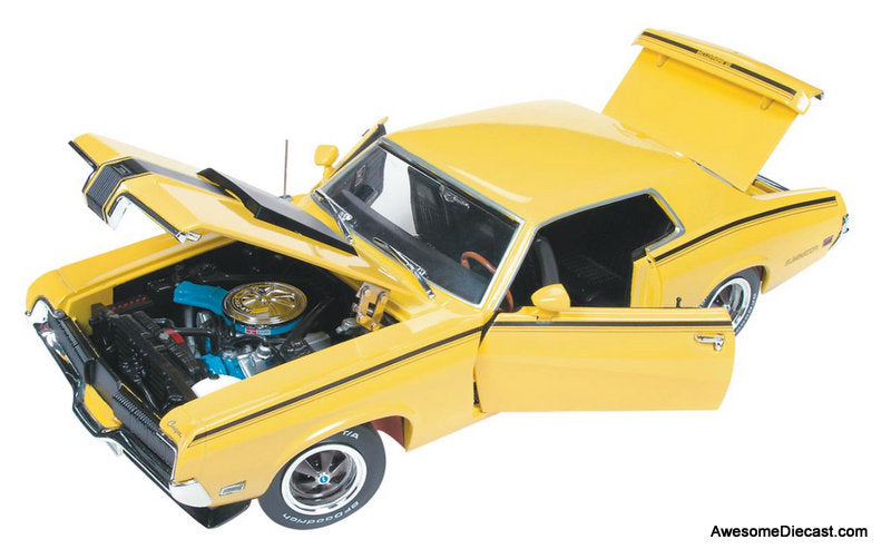 1970 Mercury Cougar Eliminator, Yellow 1:18 Diecast Model Car by Auto World