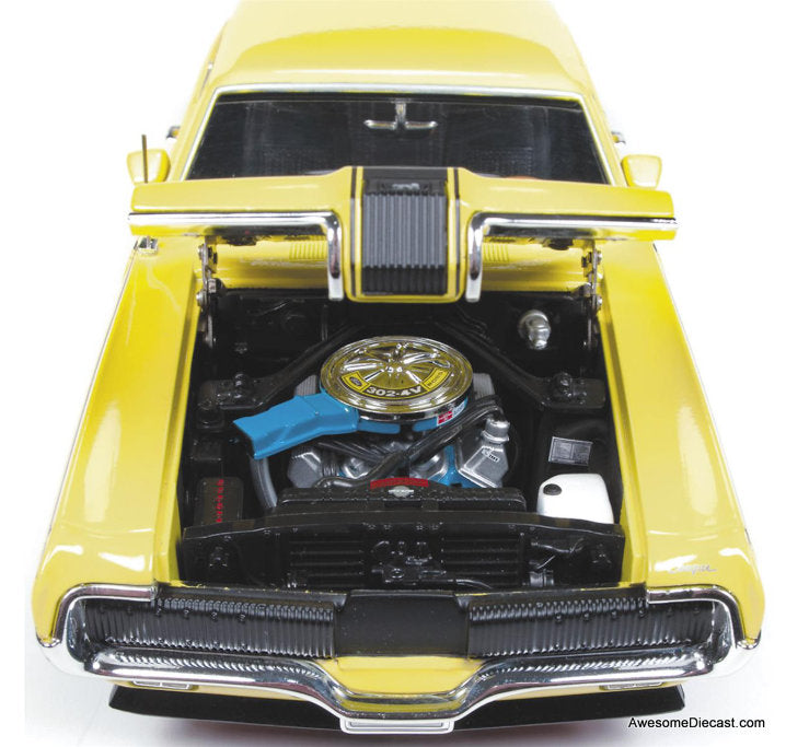 1970 Mercury Cougar Eliminator, Yellow 1:18 Diecast Model Car by Auto World
