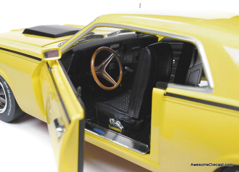 1970 Mercury Cougar Eliminator, Yellow 1:18 Diecast Model Car by Auto World