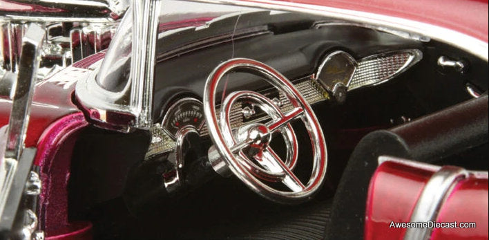 1955 Supercharged Chevrolet Bel Air, Burgundy Metallic 1:18 Diecast Model Car by Motor Max