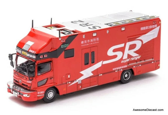 Japan Yokohama Fire Bureau Super Ranger Truck 1:64 Diecast Model Fire Truck by ACT