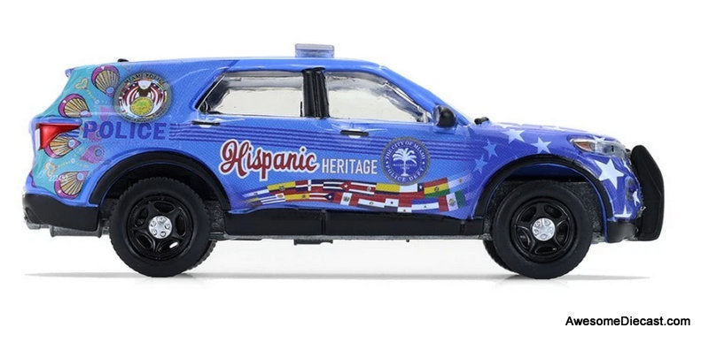 2022 Ford Police Interceptor Utility: Miami Police "Celebrate Hipanic Heritage" 1:64 Diecast Model Car by Greenlight