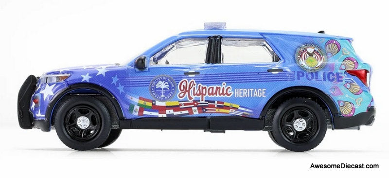 2022 Ford Police Interceptor Utility: Miami Police "Celebrate Hipanic Heritage" 1:64 Diecast Model Car by Greenlight