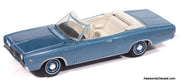 1968 Dodge Coronet 500 Convertible, Metallic Light Blue 1:64 Diecast Model Car by Auto World