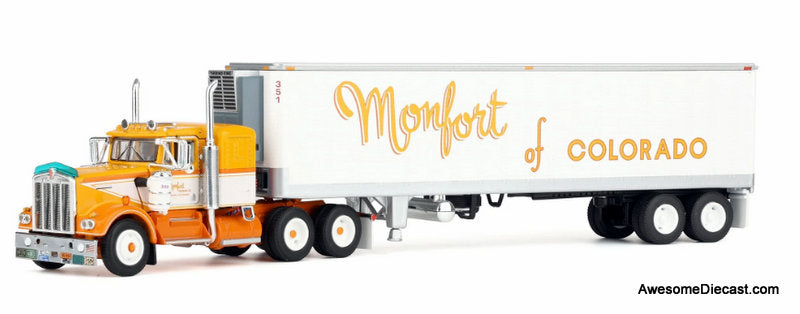 Kenworth W900A Sleeper Cab w/Vintage Reefer Trailer: Monfort of Colorado 1:64 Diecast Model Truck DCP by FG