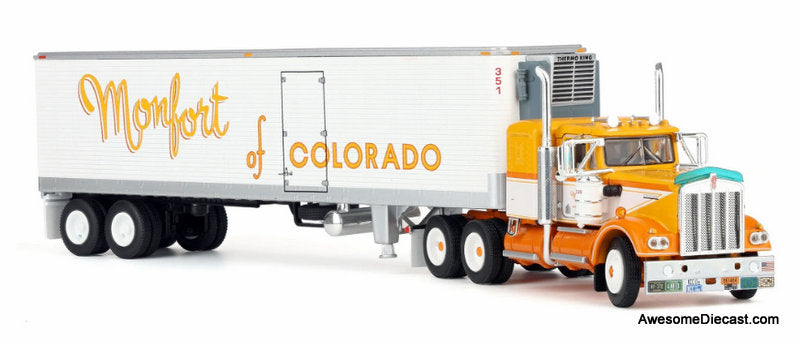 Kenworth W900A Sleeper Cab w/Vintage Reefer Trailer: Monfort of Colorado 1:64 Diecast Model Truck DCP by FG