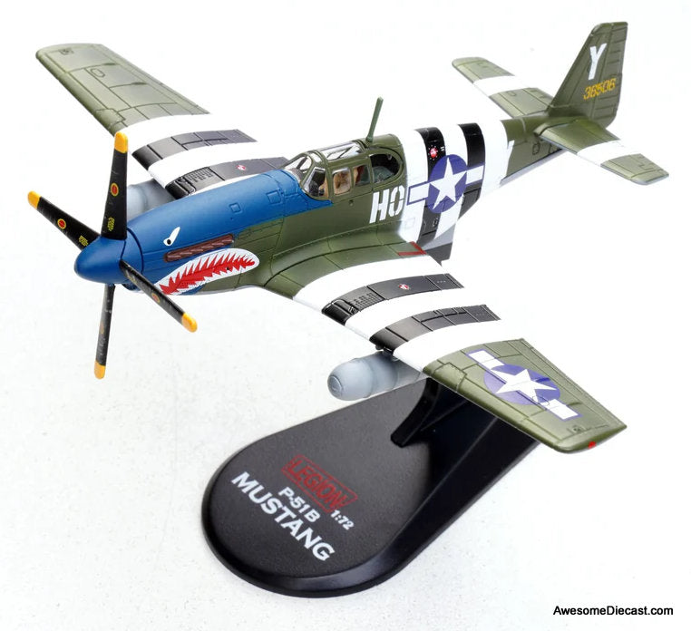 P-51B Mustang - John Bennett, 487th Fighter Squadron, 352nd Fighter Group "Blue-Nosed Bastards of Bodney," USAAF, RAF Bodney, England, 1944 1:72 Diecast Model Plane by Legion Models