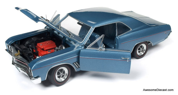 1967 Buick GS Hardtop 2-Car Set, Metallic Blue 1:18 Diecast Model Car by Auto World