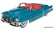 1953 Cadillac Eldorado Convertible, Tunis Blue 1:18 Diecast Model Car by Auto World