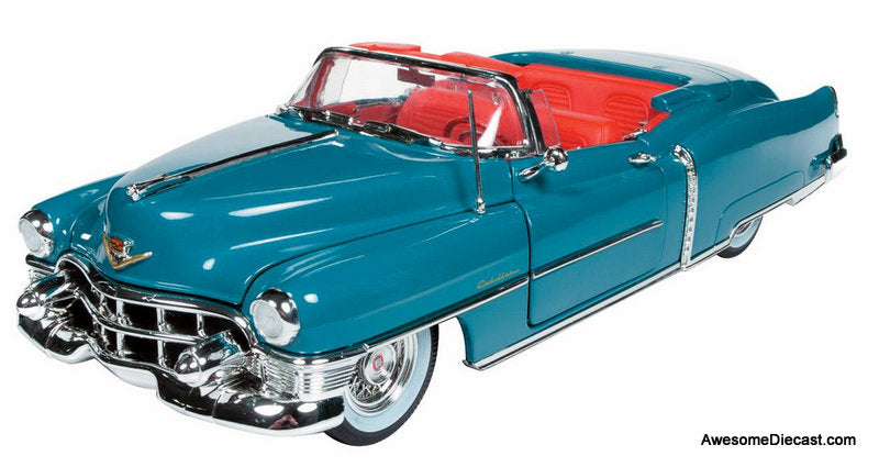1953 Cadillac Eldorado Convertible, Tunis Blue 1:18 Diecast Model Car by Auto World
