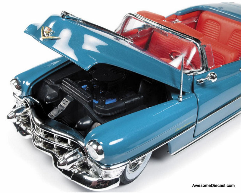 1953 Cadillac Eldorado Convertible, Tunis Blue 1:18 Diecast Model Car by Auto World