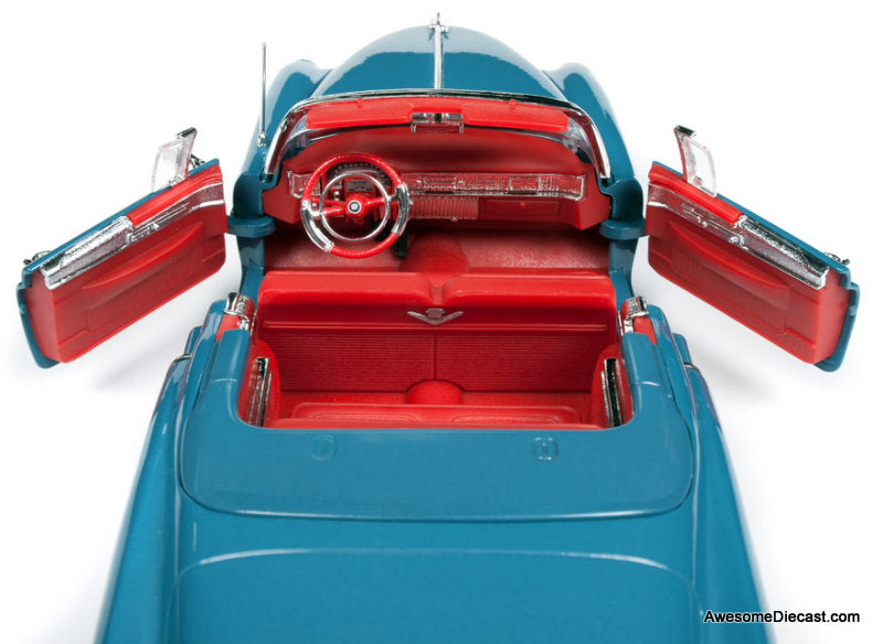 1953 Cadillac Eldorado Convertible, Tunis Blue 1:18 Diecast Model Car by Auto World
