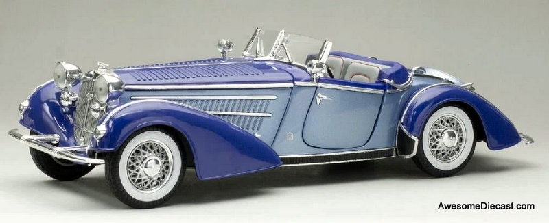 1939 Horch 855 Roadster, Light Blue/Dark Blue 1:18 Diecast Model Car by Sun Star