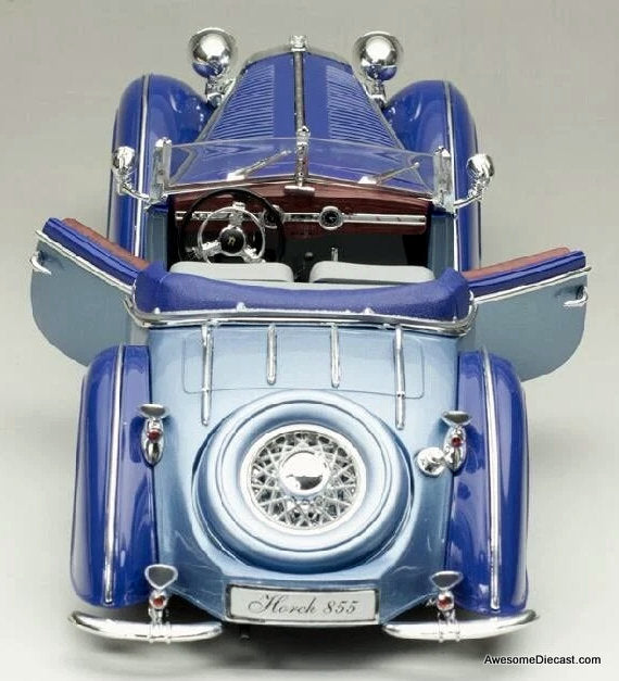 1939 Horch 855 Roadster, Light Blue/Dark Blue 1:18 Diecast Model
