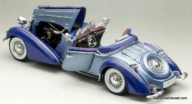 1939 Horch 855 Roadster, Light Blue/Dark Blue 1:18 Diecast Model