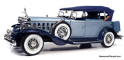 1932 Cadillac V16 Sports Phaeton Metallic Light Silver Blue/Enamel Dark Blue 1:18 Diecast Model Car by Auto World