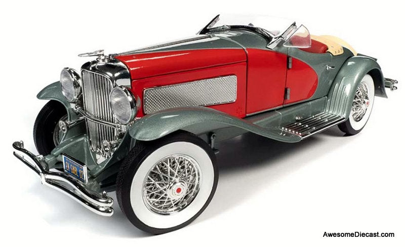 1935 Duesenberg SSJ Speedster, Red/Silver 1:18 Diecast Model Car