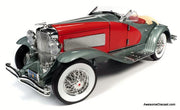 1935 Duesenberg SSJ Speedster, Red/Silver 1:18 Diecast Model Car by Auto World