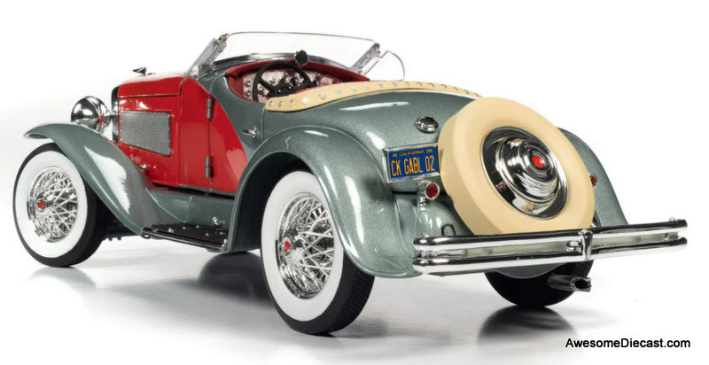 1935 Duesenberg SSJ Speedster, Red/Silver 1:18 Diecast Model Car