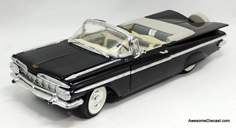 1959 Chevrolet Impala Convertible, Black 1:18 Diecast Model Car by Road Signature