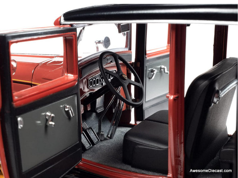 1931 Peerless Master 8 Sedan, Cinnamon Red 1:18 Diecast Model Car by Auto World