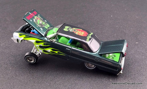 Chevrolet Impala Lowrider, Green: Rat Fink 1:64 Diecast Model Car by Fine Works64