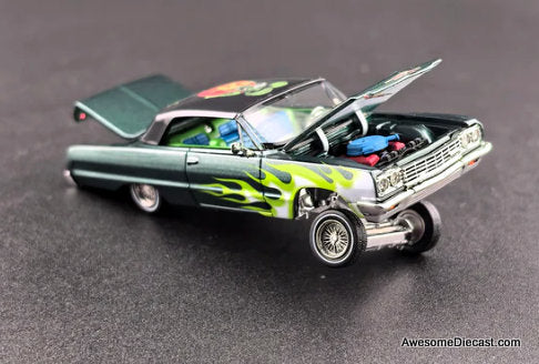 Chevrolet Impala Lowrider, Green: Rat Fink 1:64 Diecast Model Car by Fine Works64