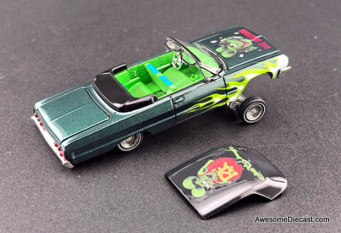 Chevrolet Impala Lowrider, Green: Rat Fink 1:64 Diecast Model Car by Fine Works64