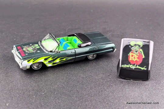 Chevrolet Impala Lowrider, Green: Rat Fink 1:64 Diecast Model Car