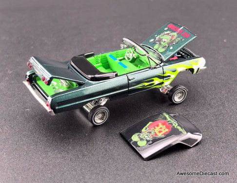 Chevrolet Impala Lowrider, Green: Rat Fink 1:64 Diecast Model Car by Fine Works64