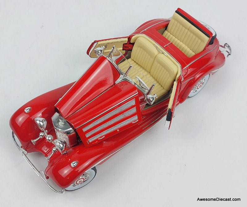 1936 Mercedes Benz 500 K Special Roadster, Red 1:18 Diecast Model Car by Maisto