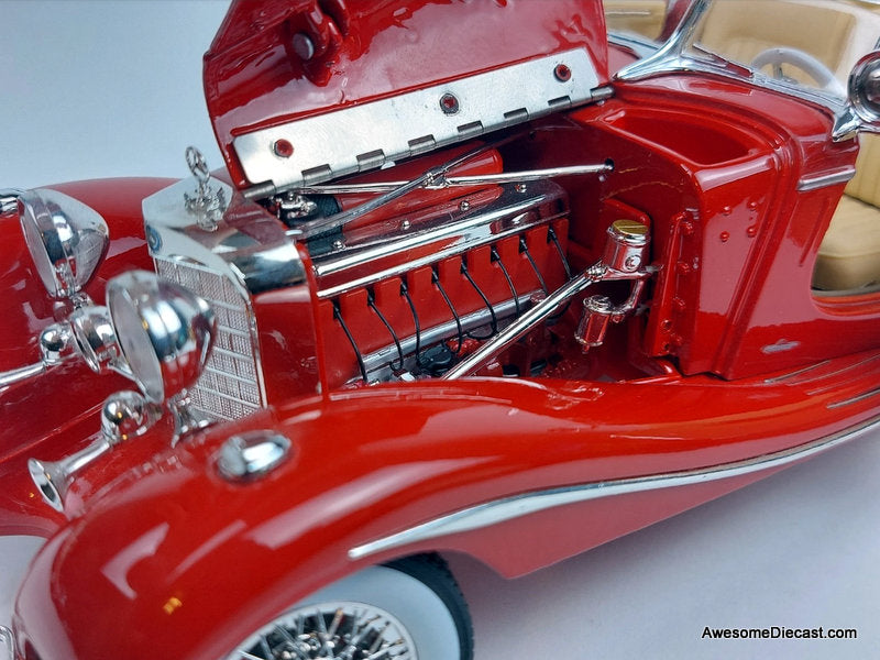 1936 Mercedes Benz 500 K Special Roadster, Red 1:18 Diecast Model Car by Maisto