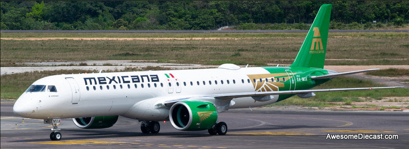 Embraer E195-E2: Mexicana (Reg #XA-MXA) 1:400 Diecast Model Plane by Gemini Jets