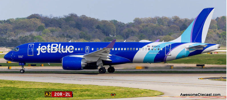 Airbus A220-300: Jet Blue (Reg #N3241J) Taming Of The Blue 1:200 Diecast Model Plane by Gemini 200