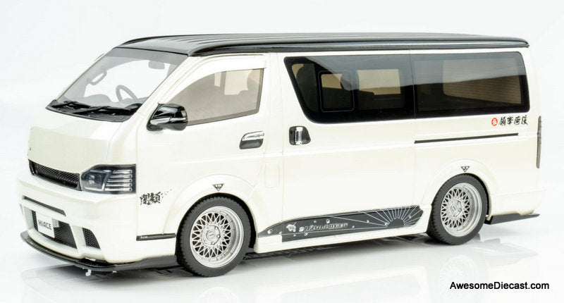 2008 Toyota Hiace Super GL Custom, Pearlescent White 1:18 Resin