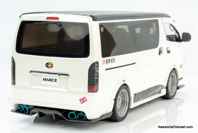 2008 Toyota Hiace Super GL Custom, Pearlescent White 1:18 Resin Cast Model Car by Otto