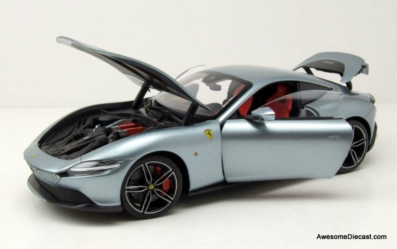 2019 Ferrari Roma, Metallic Gray 1:18 Diecast Model Car by Polistil