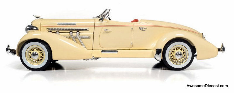 1935 Auburn 851 Speedster, Cream 1:18 Diecast Model Car by Auto World