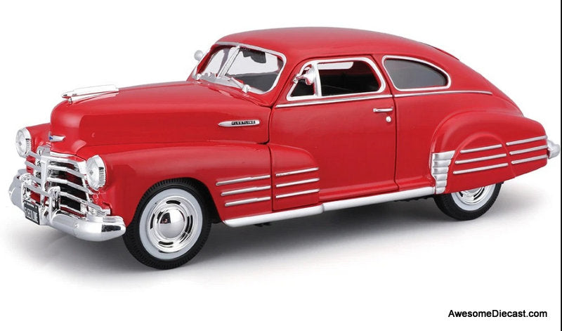 1948 Chevrolet Aerosedan Fleetline, Red 1:24 Diecast Model Car by Motor Max