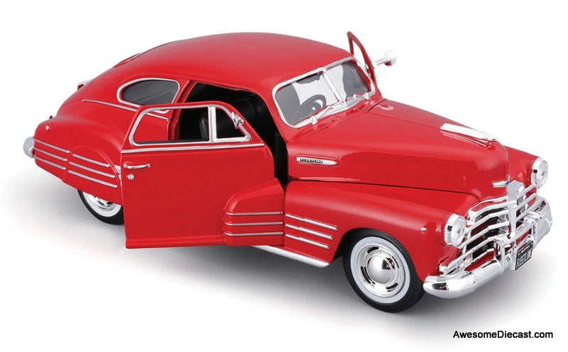 1948 Chevrolet Aerosedan Fleetline, Red 1:24 Diecast Model Car by Motor Max