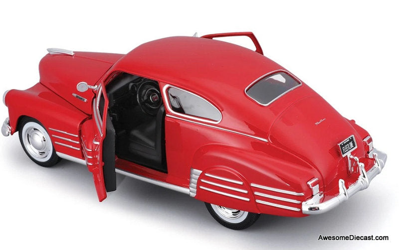 1948 Chevrolet Aerosedan Fleetline, Red 1:24 Diecast Model Car by Motor Max