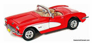 1959 Chevrolet Corvette Convertible, Red/White 1:24 Diecast Model Car by Motormax