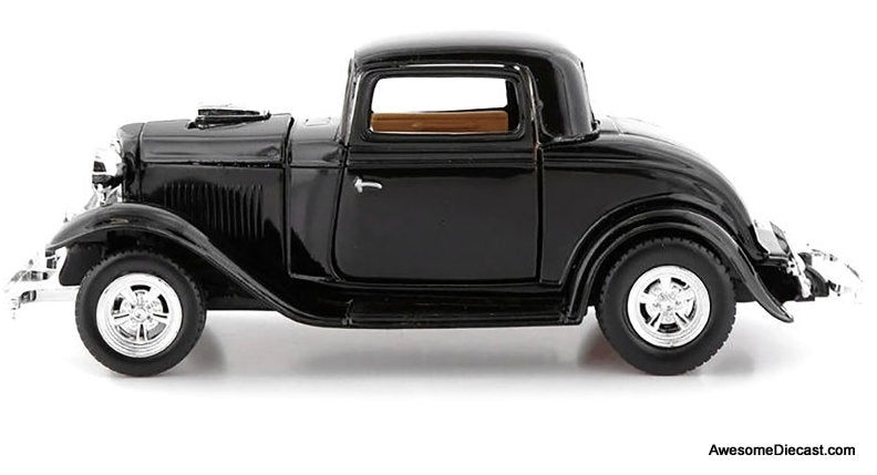 1932 Ford Coupe Hot Rod, Black 1:24 Diecast Model Car by Motor Max