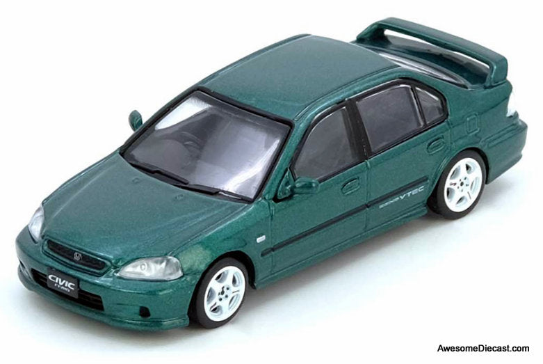 Honda Civic Ferio Si, Metallic Green 1:64 Diecast Model Car by Inno64