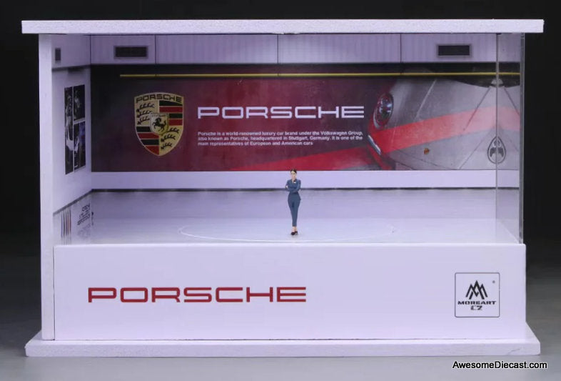 Porsche Rotating Display Booth w/Lighting 1:64 Diorama by MoreArt