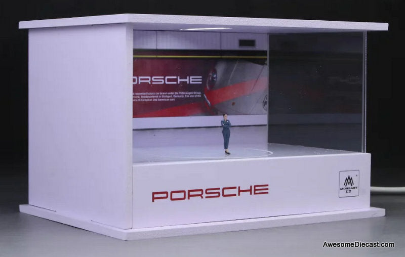 Porsche Rotating Display Booth w/Lighting 1:64 Diorama by MoreArt