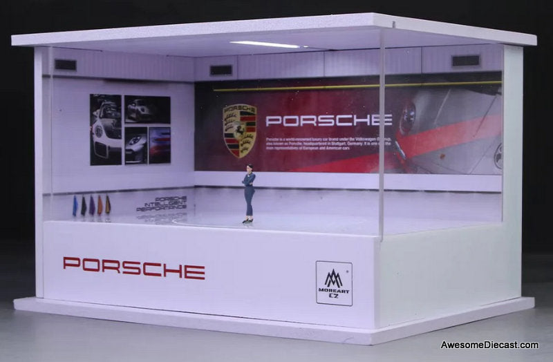 Porsche Rotating Display Booth w/Lighting 1:64 Diorama by MoreArt
