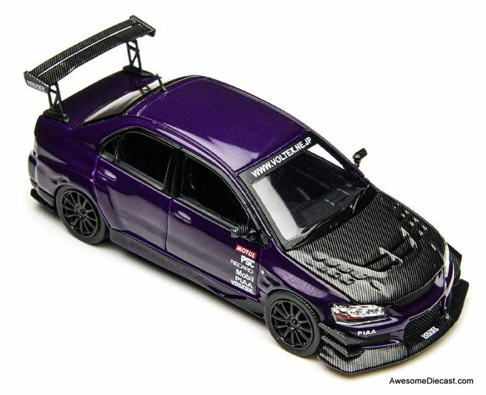 Mitsubishi EVO 9 Lancer Evolution IX Simulation, Metallic Purple 1:64 Diecast Model Car by Time Micro