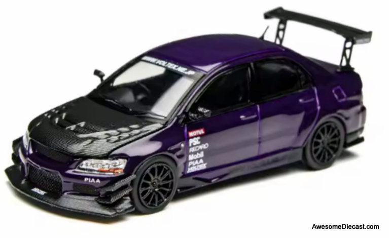 Mitsubishi EVO 9 Lancer Evolution IX Simulation, Metallic Purple 1:64 Diecast Model Car by Time Micro